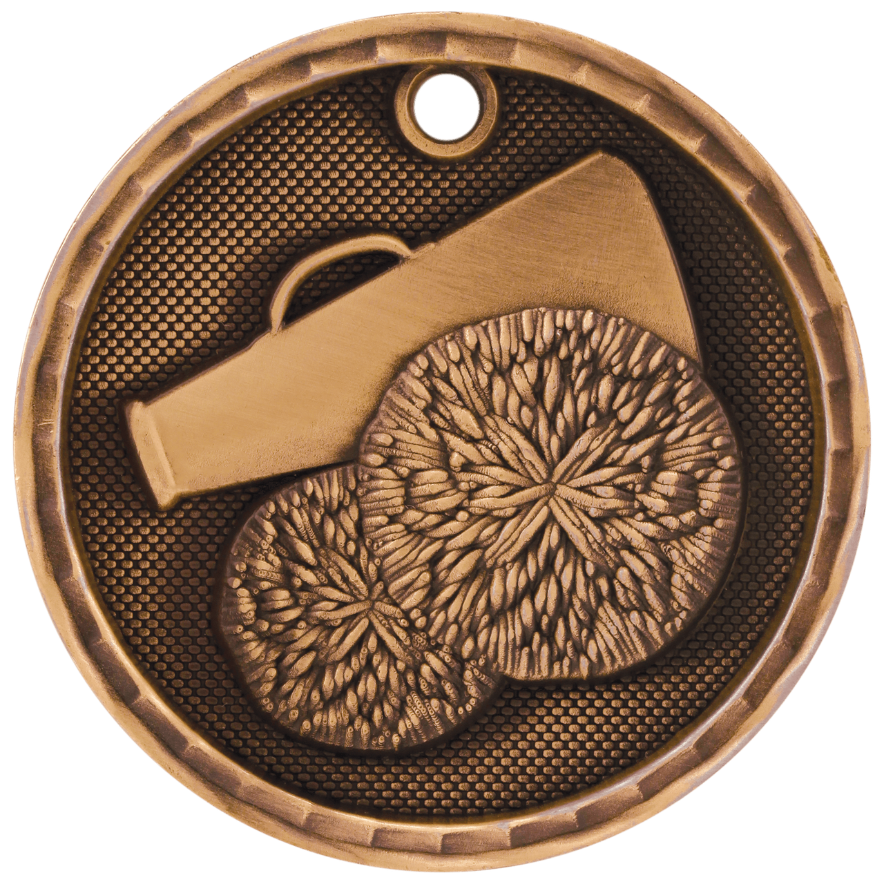 2" Antique Silver 3D Cheer Medal