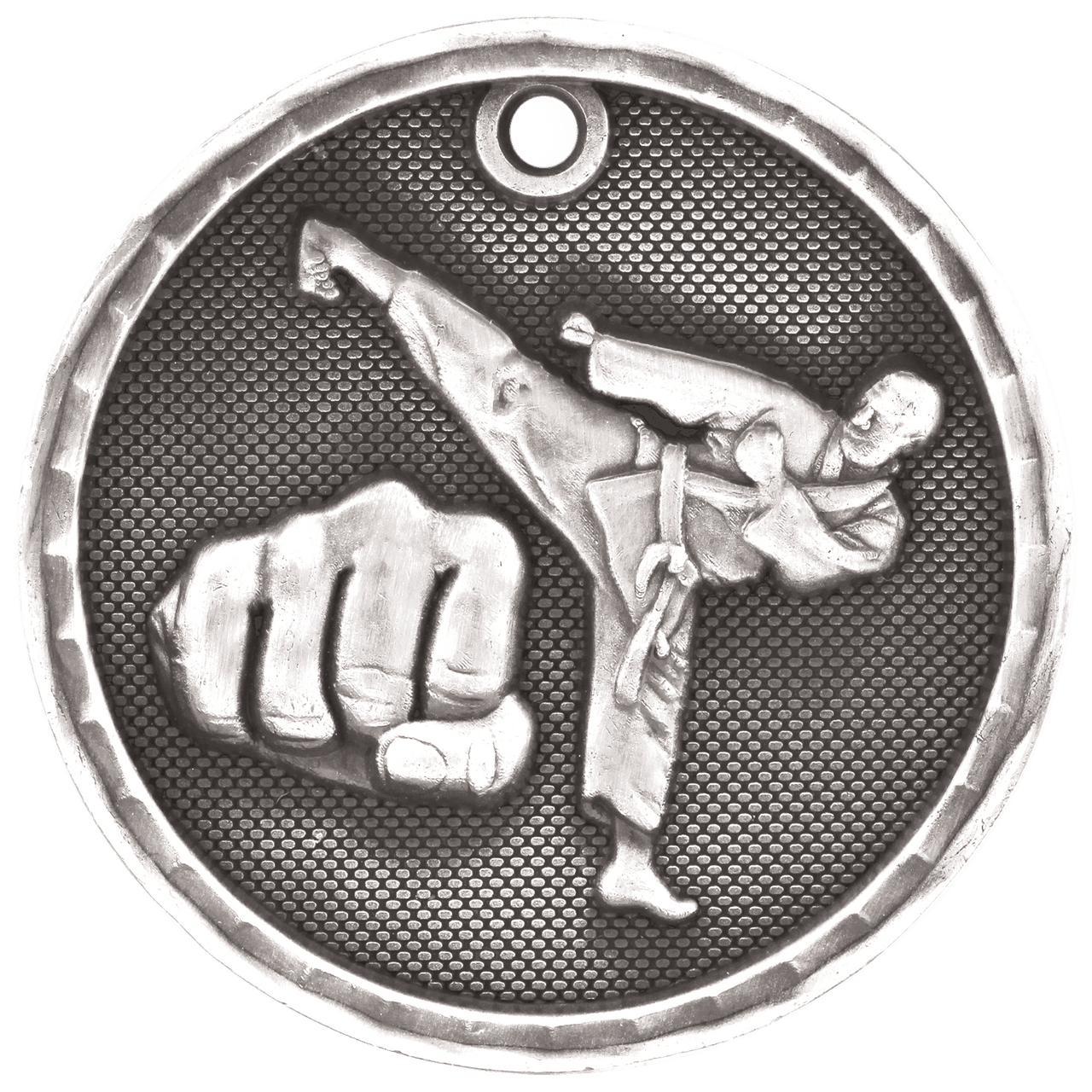 2" Antique Gold 3D Martial Arts Medal