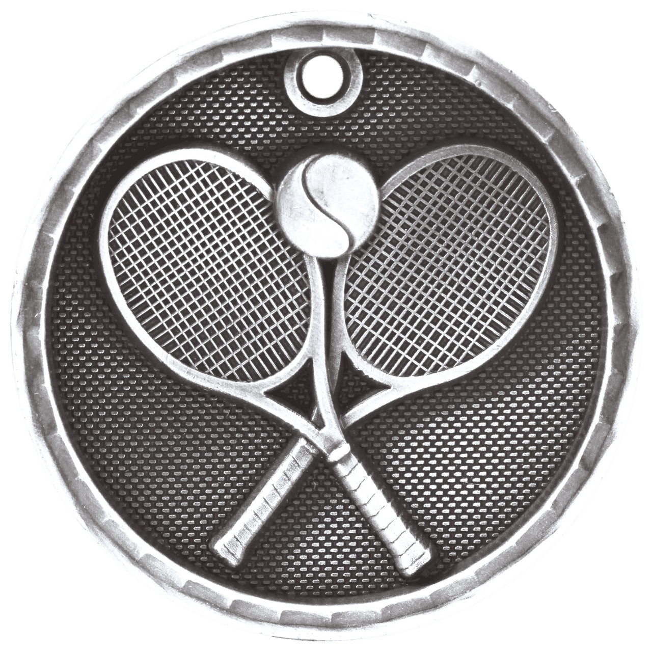 2" Antique Bronze 3D Tennis Medal