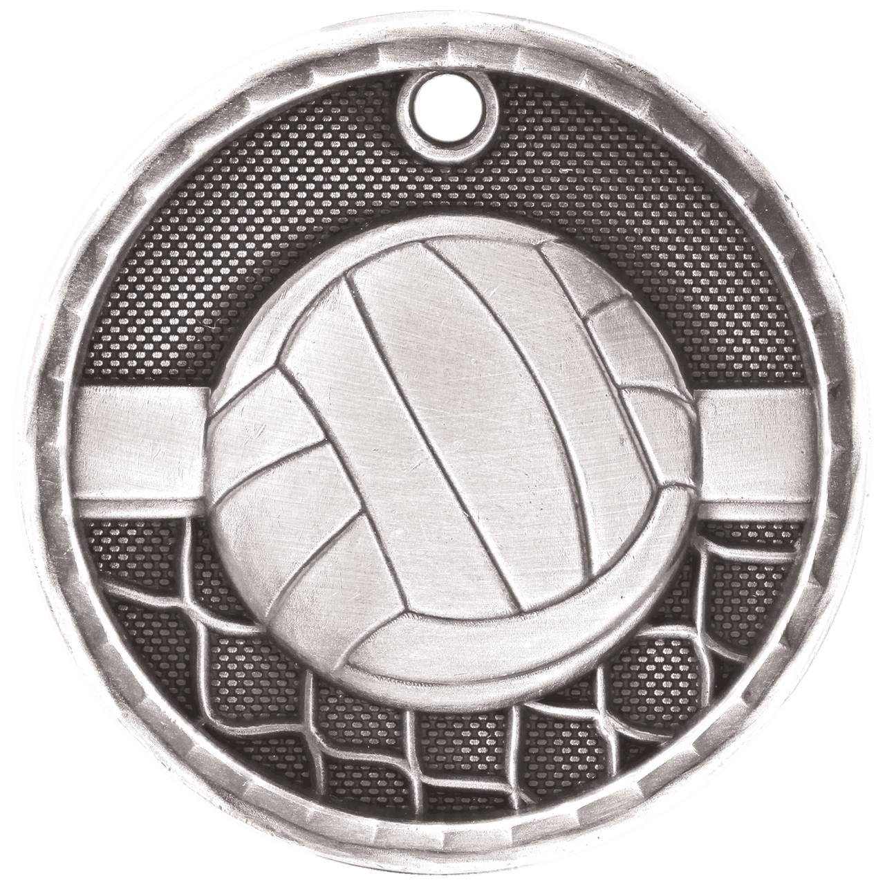 2" Antique Gold 3D Volleyball Medal