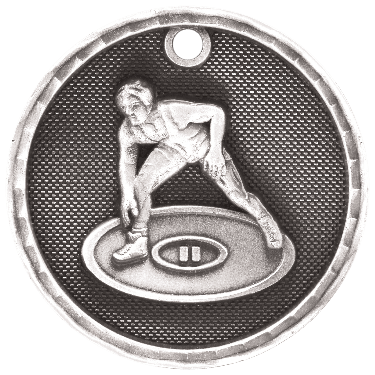 2" Antique Gold 3D Wrestling Medal