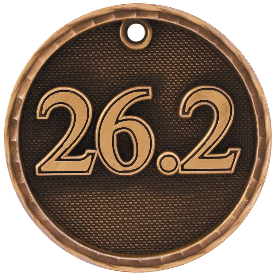 2" Antique Gold 3D Marathon Medal