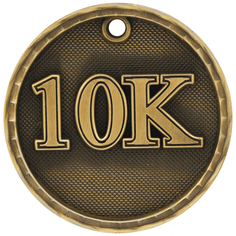2" Antique Gold 3D 10K Medal