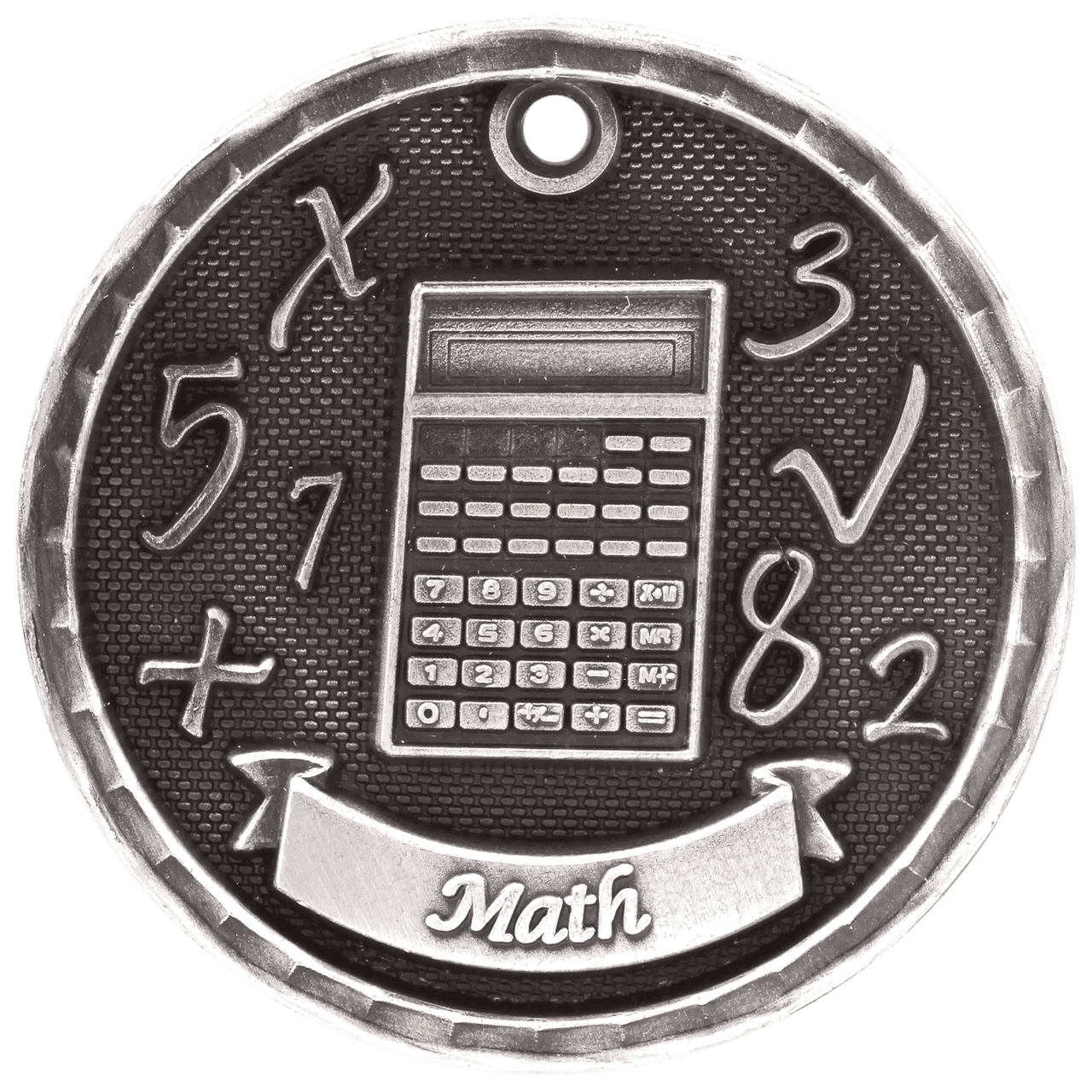 2" Antique Gold 3D Math Medal