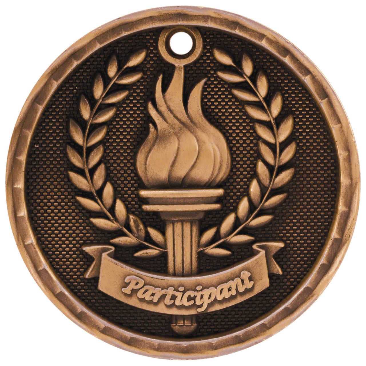 2" Antique Gold 3D Participant Medal