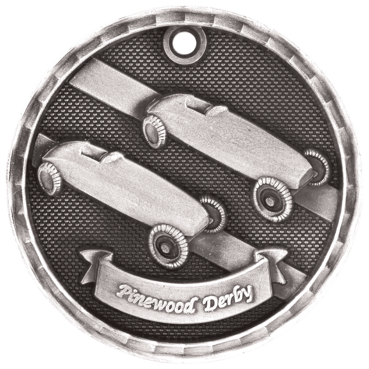 2" Antique Gold 3D Pinewood Derby Medal