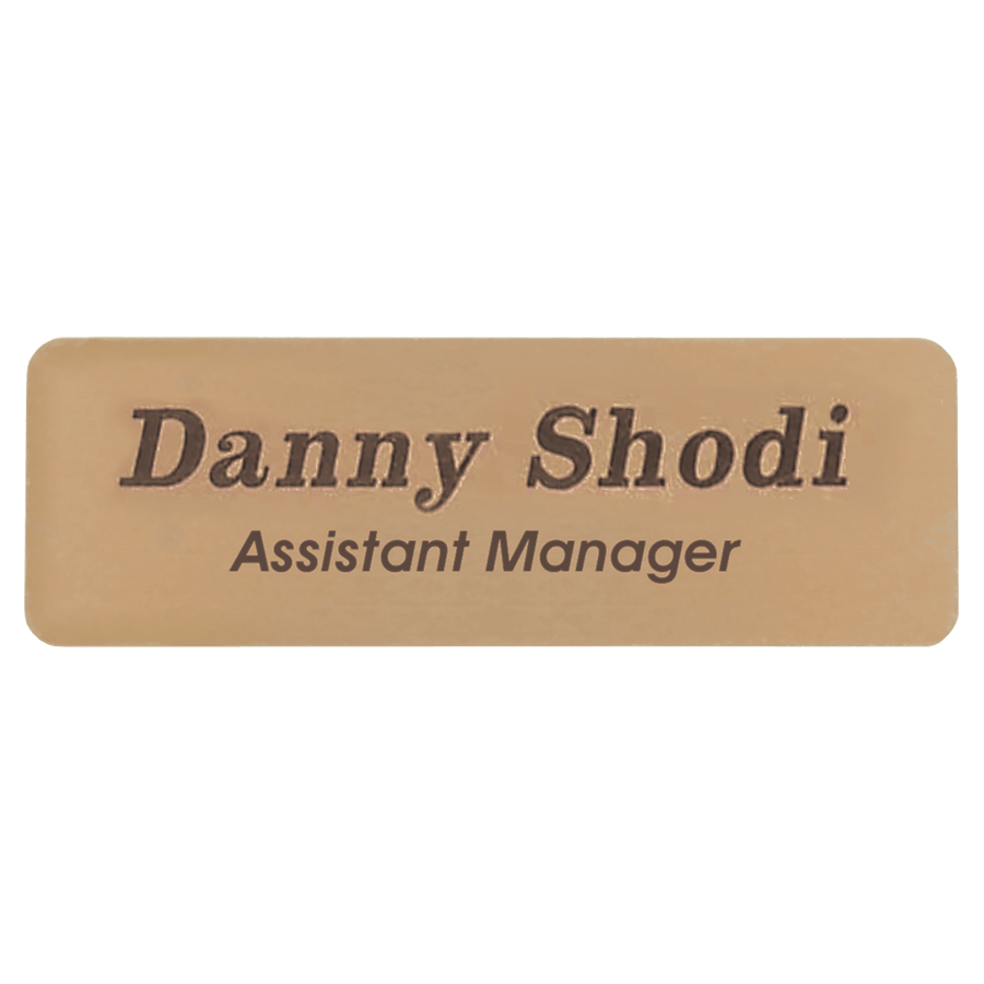 3" x 1" Gold Brass Name Badge Plate