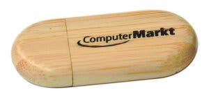 1 1/8" x 2 3/8" 8GB Bamboo USB Flash Drive with Rounded Corners