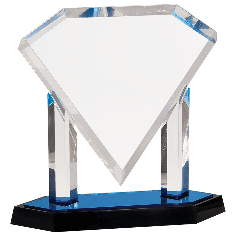 10 3/4" Blue Floating Diamond Acrylic