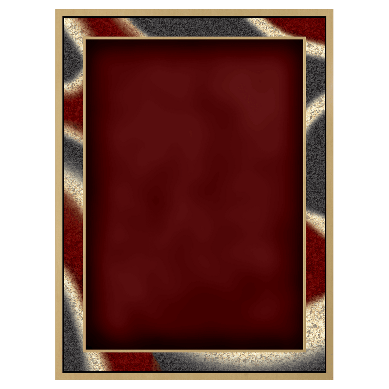 5" x 7" Burgundy/Gold Brass Plated Steel Artist Plaque Plate