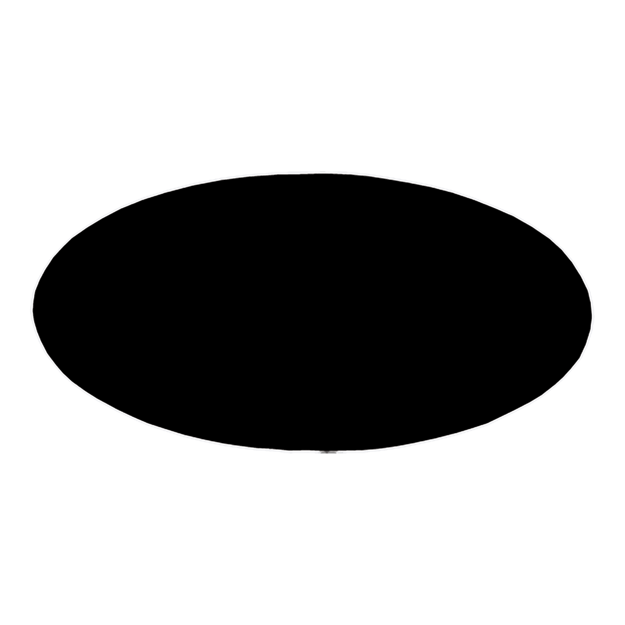 3" x 1 1/2" Black/White Oval Plastic Badge Blank