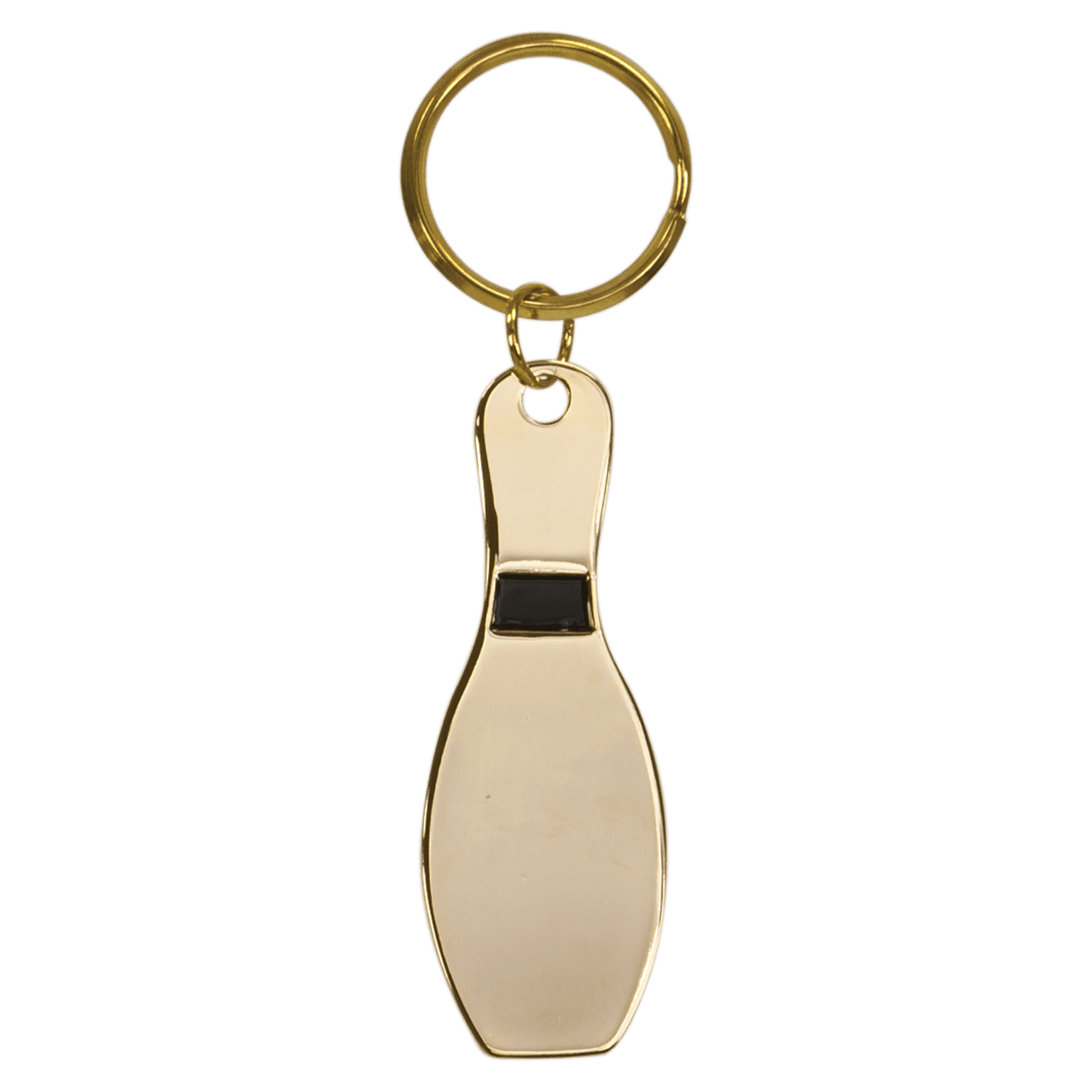 1" x 3" Gold Bowling Pin Brass Keychain