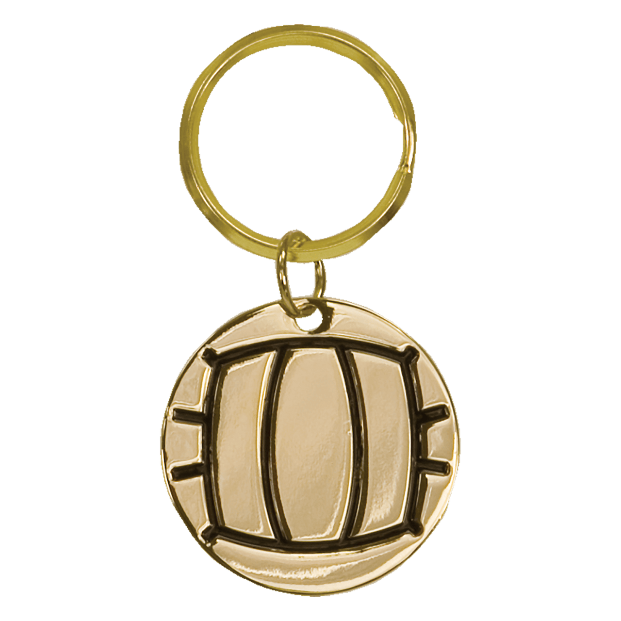 1 1/2" Brass and Leatherette Round Keychain Collection