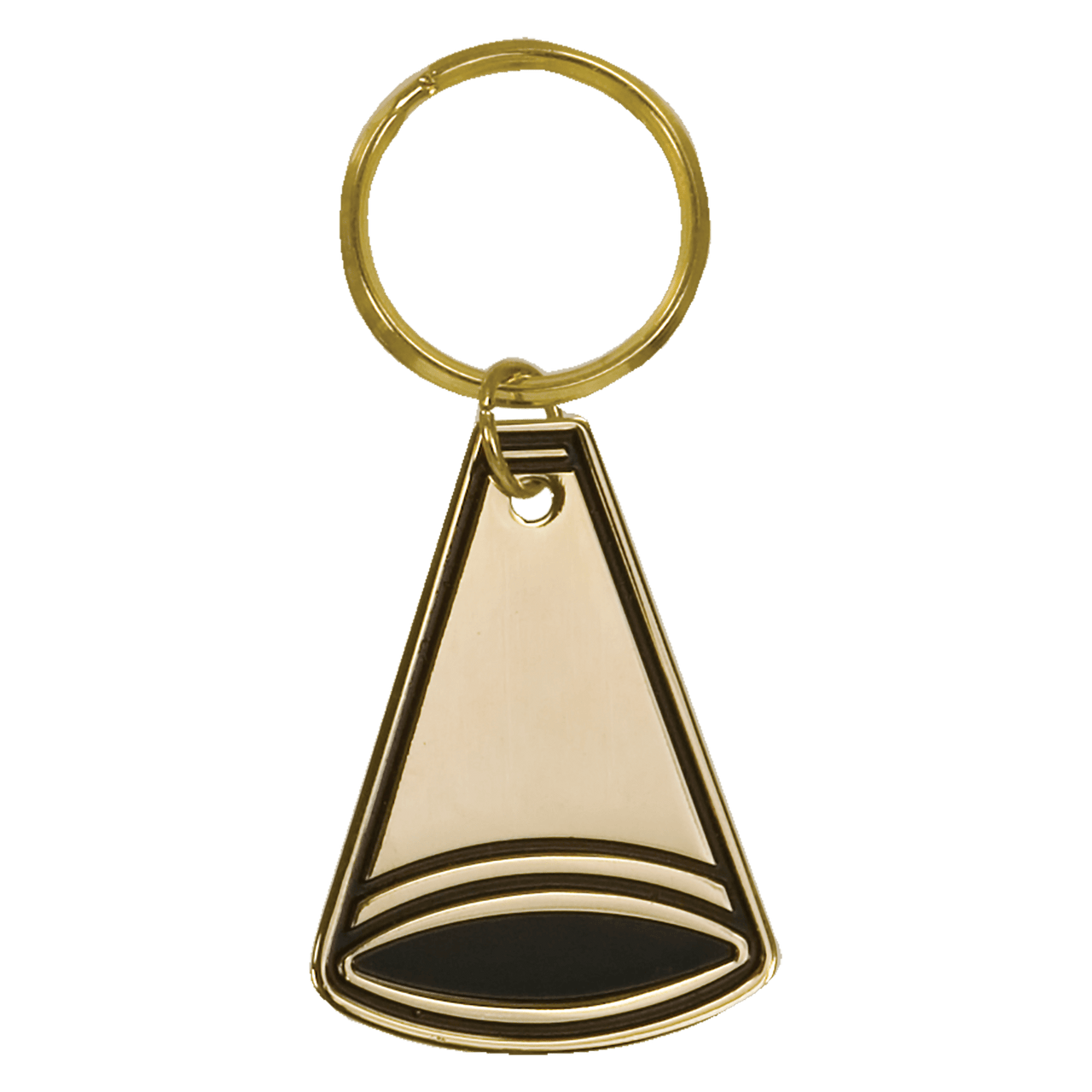 1 1/2" x 2 1/4" Gold Megaphone Brass Keychain