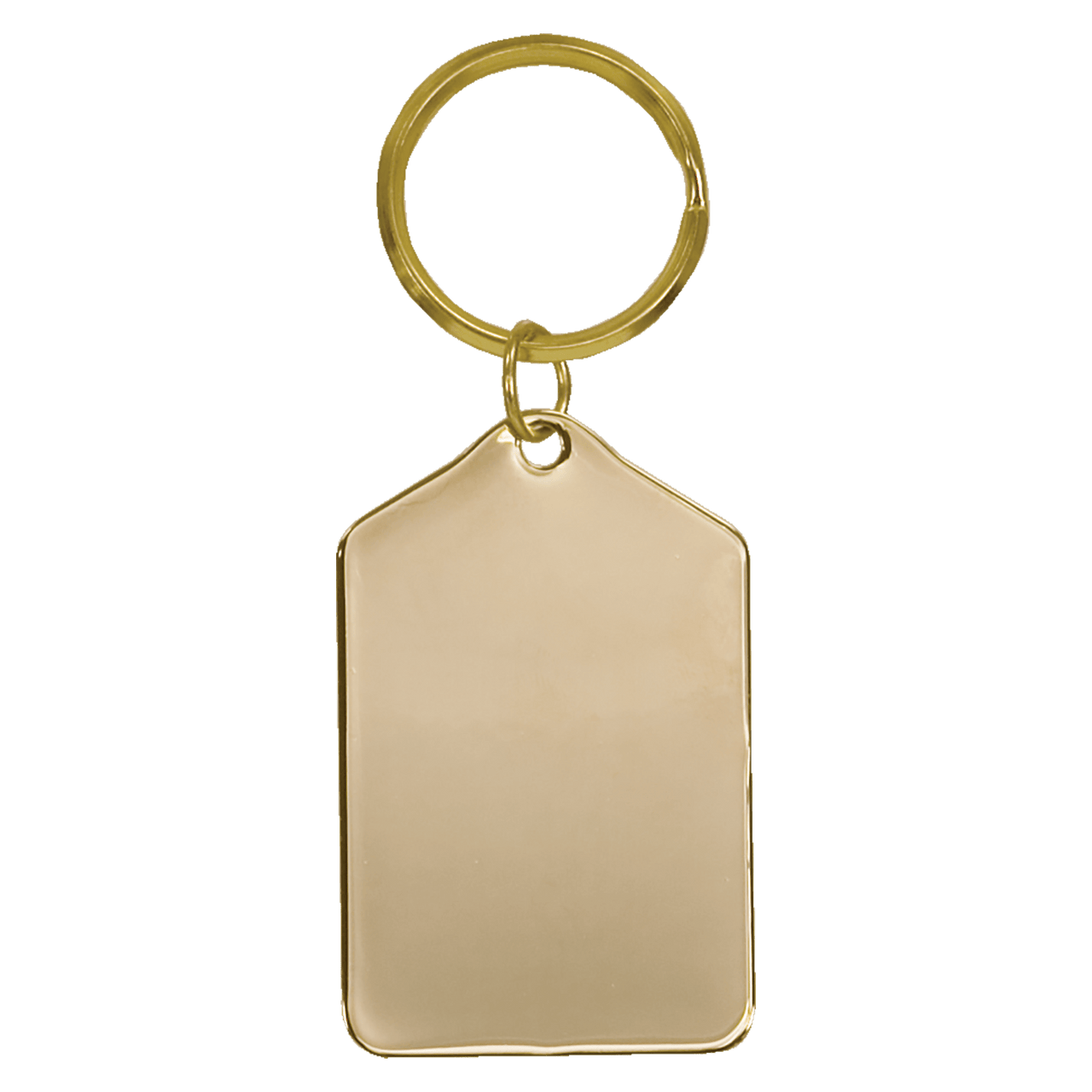 1 1/2" x 2 1/2" Gold Tablet Brass Keychain