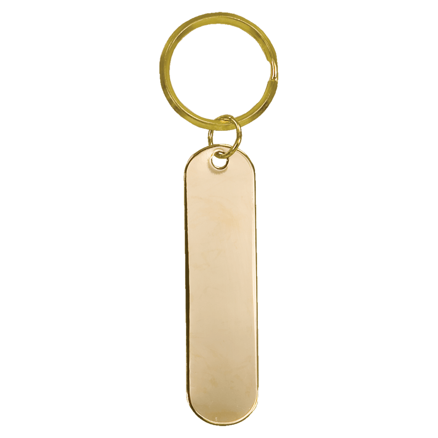 1 1/2" x 2 1/2" Gold Tablet Brass Keychain