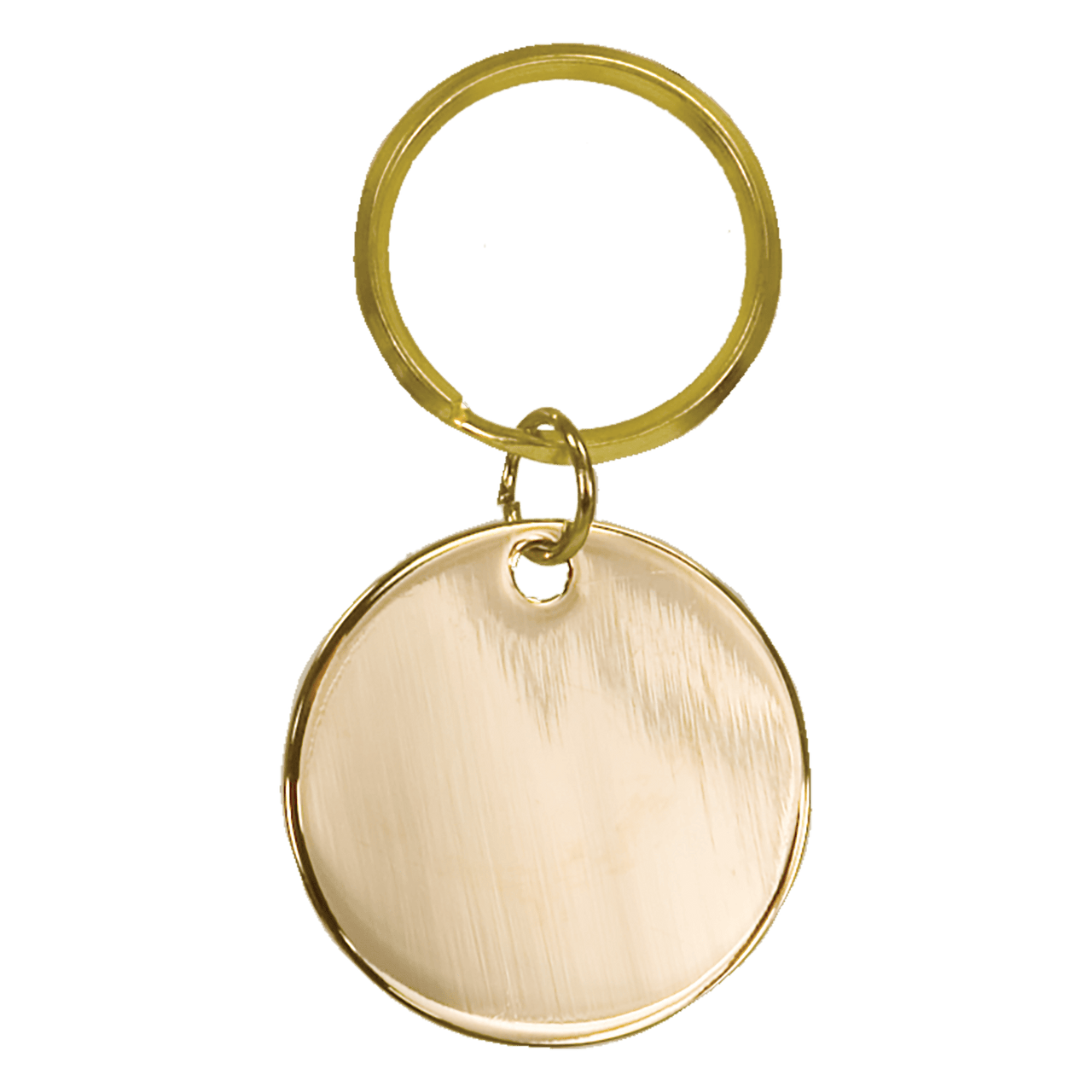 1 1/2" Brass and Leatherette Round Keychain Collection