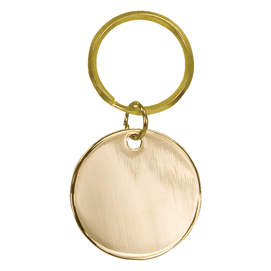 1 1/2" x 2 1/2" Gold Tablet Brass Keychain