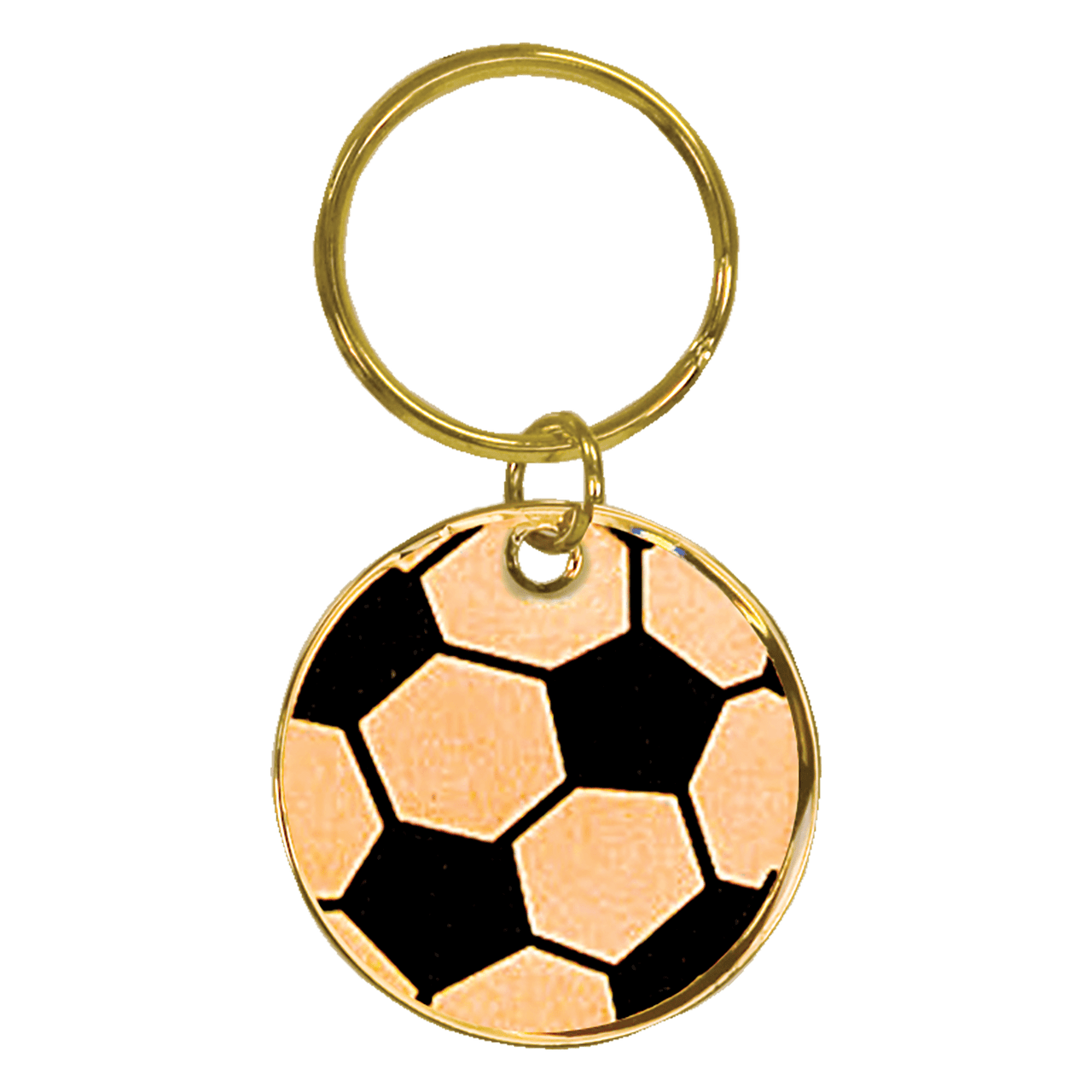 1 1/2" Brass and Leatherette Round Keychain Collection