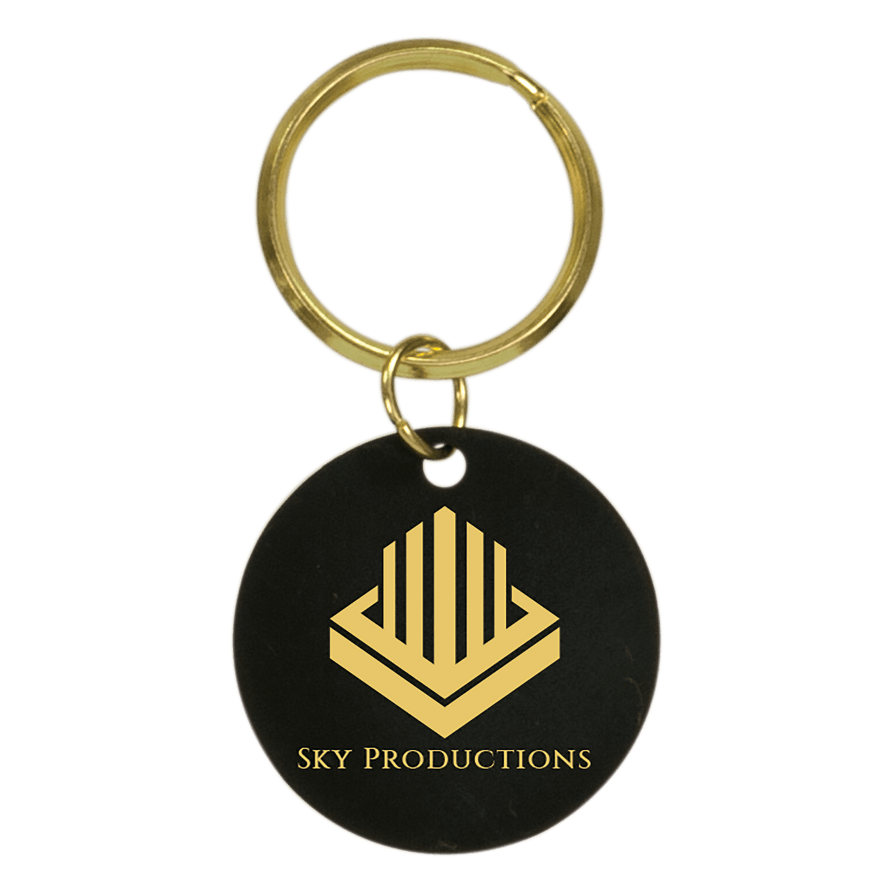 1 1/2" Brass and Leatherette Round Keychain Collection