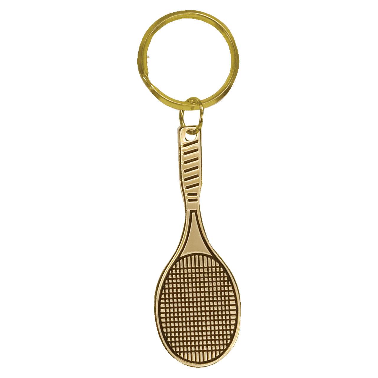 1" x 3" Gold Tennis Brass Keychain