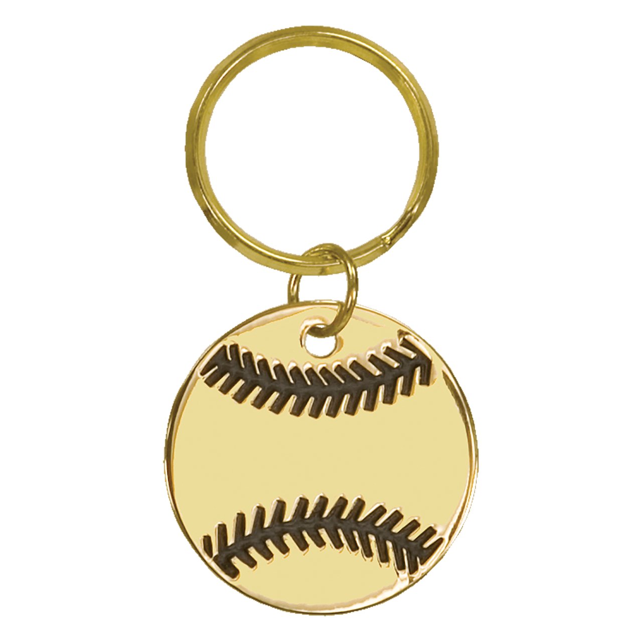 1 1/2" Brass and Leatherette Round Keychain Collection