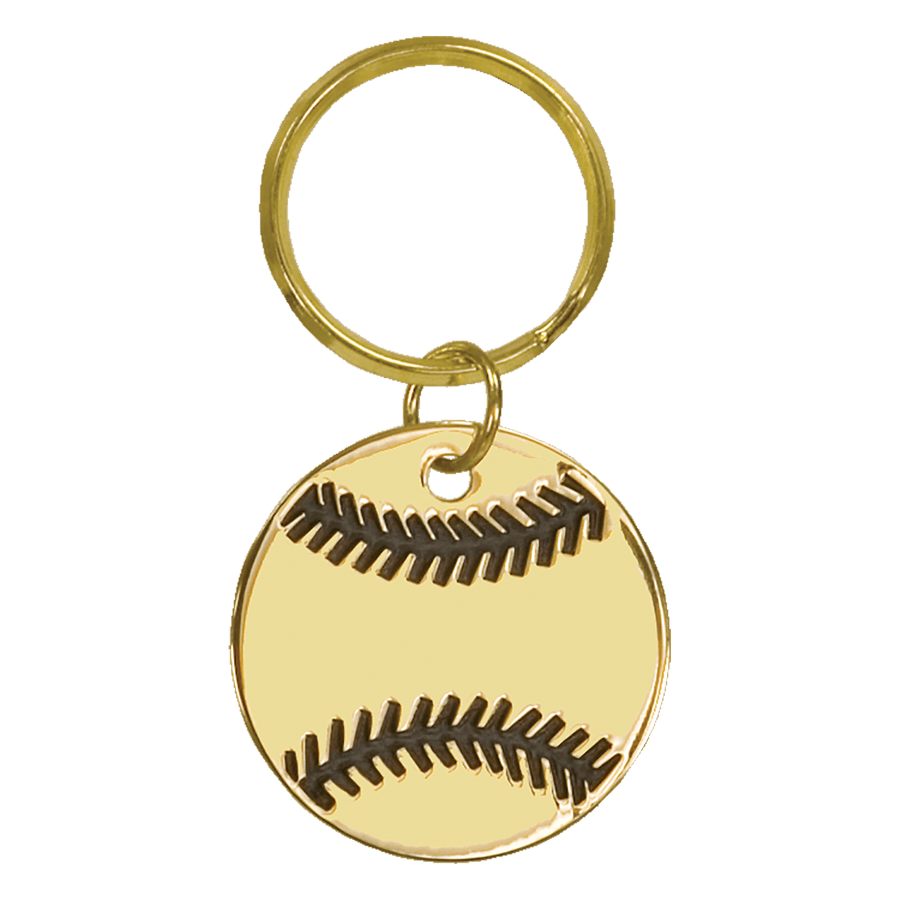 1 1/2" x 2 1/2" Gold Football Brass Keychain
