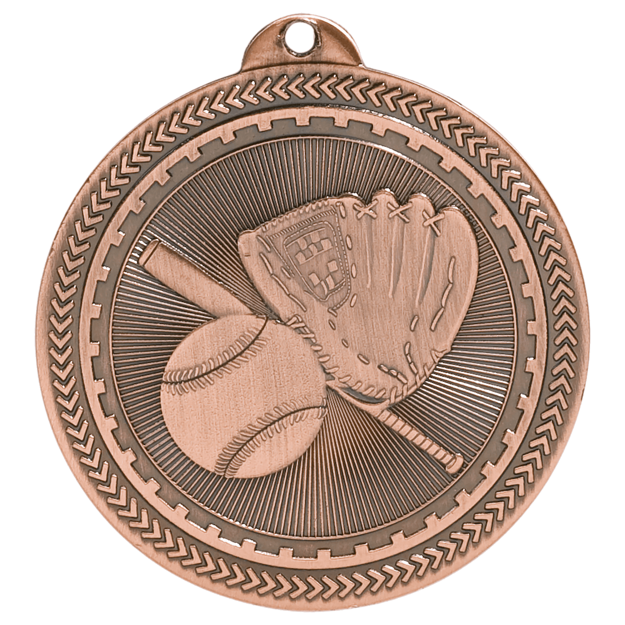 2" Antique Bronze Baseball/Softball Laserable BriteLazer Medal