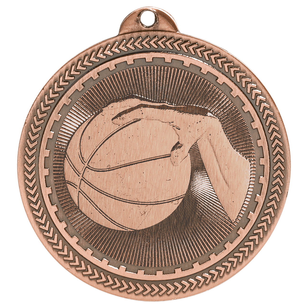 2" Bright Gold Basketball Laserable BriteLazer Medal