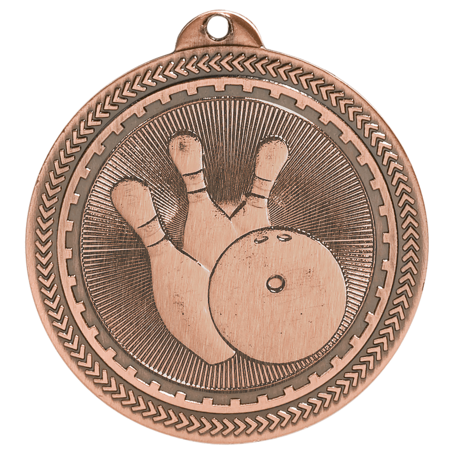 2" Bright Gold Bowling Laserable BriteLazer Medal