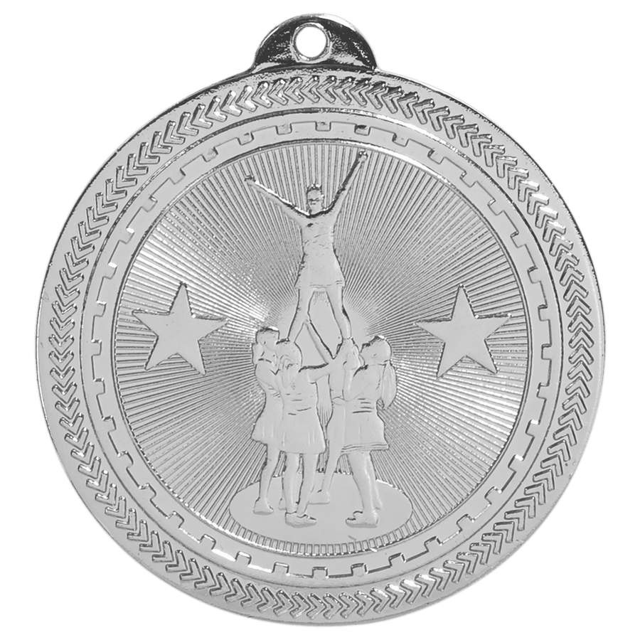 2" Bright Gold Competitive Cheer Laserable BriteLazer Medal