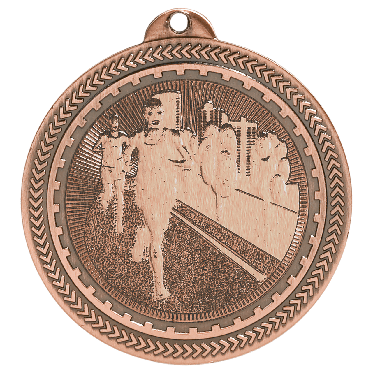 2" Bright Silver Cross Country Laserable BriteLazer Medal