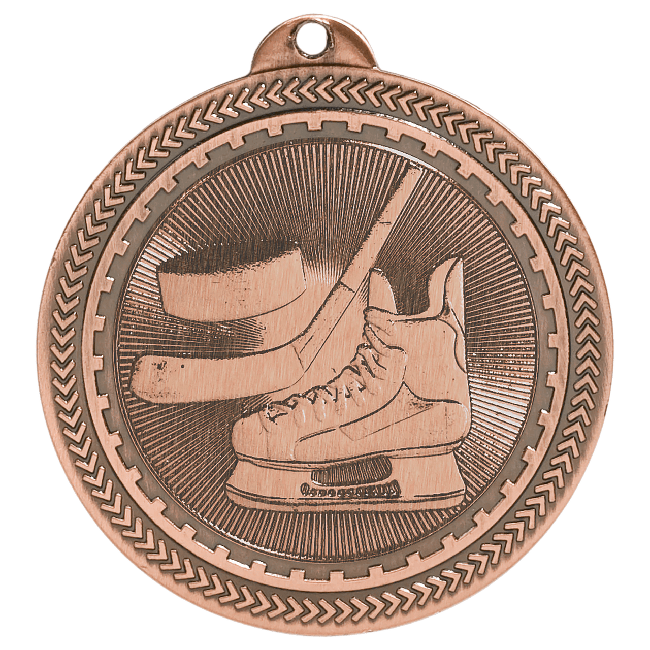 2" Antique Bronze Hockey Laserable BriteLazer Medal