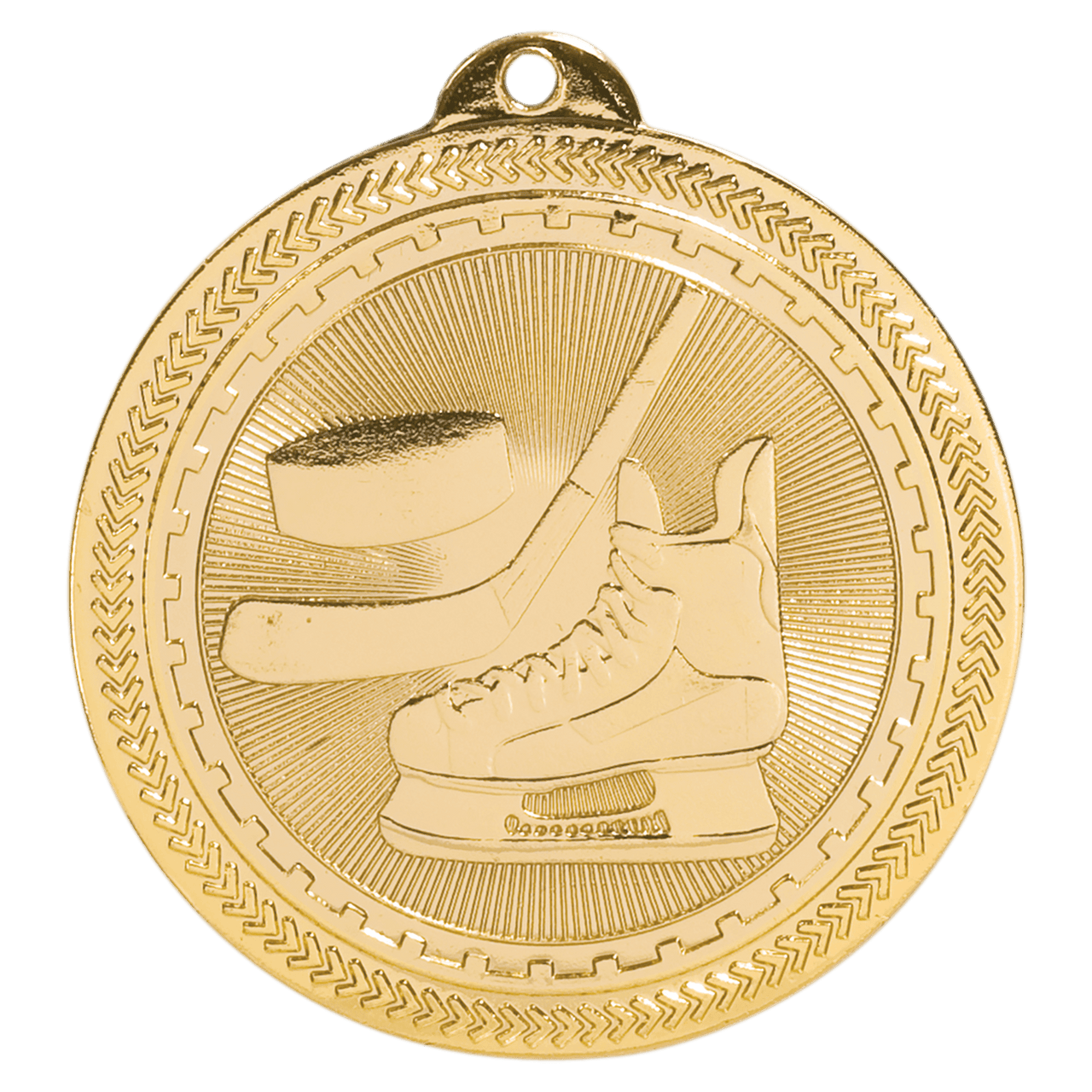 2" Antique Bronze Hockey Laserable BriteLazer Medal