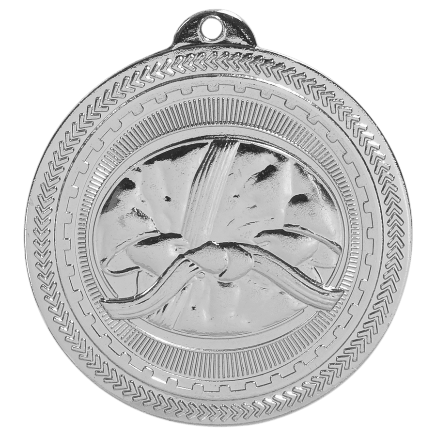 2" Bright Silver Martial Arts Laserable BriteLazer Medal