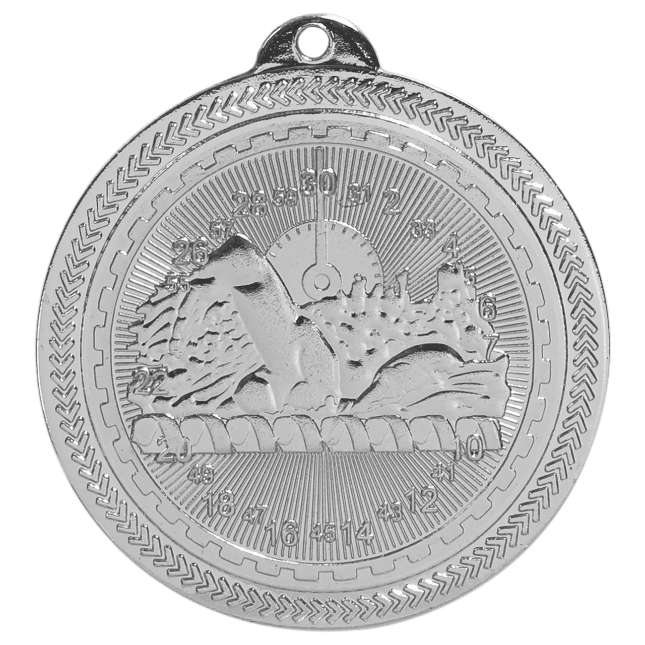 2" Bright Gold Swimming Laserable BriteLazer Medal