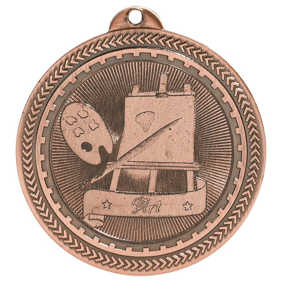 2" Bright Gold Art Laserable BriteLazer Medal