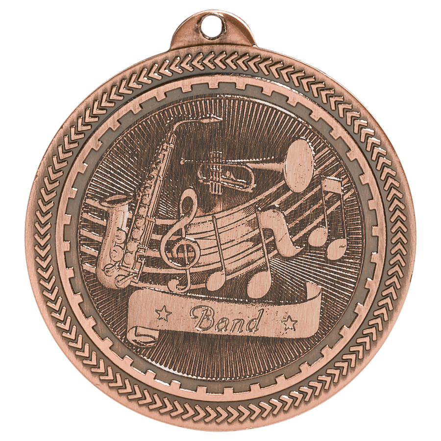2" Bright Gold Band Laserable BriteLazer Medal
