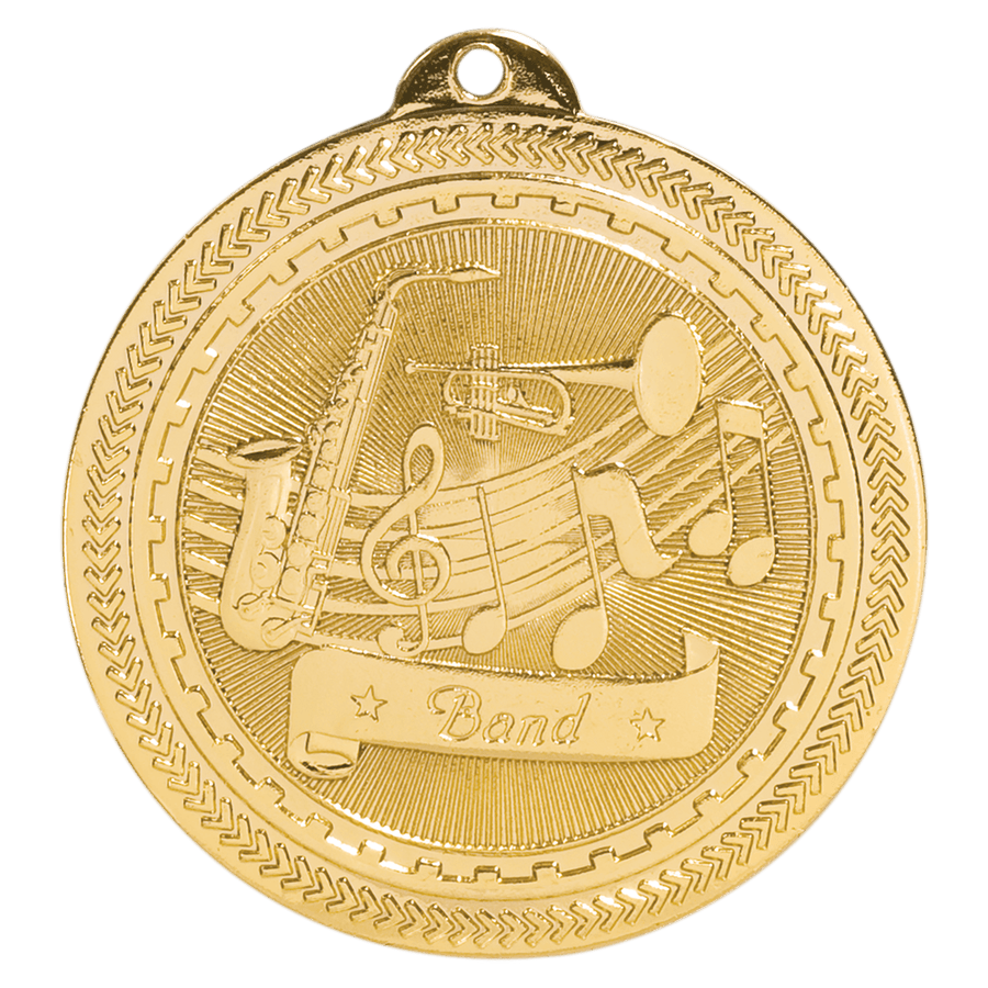 2" Bright Gold Band Laserable BriteLazer Medal
