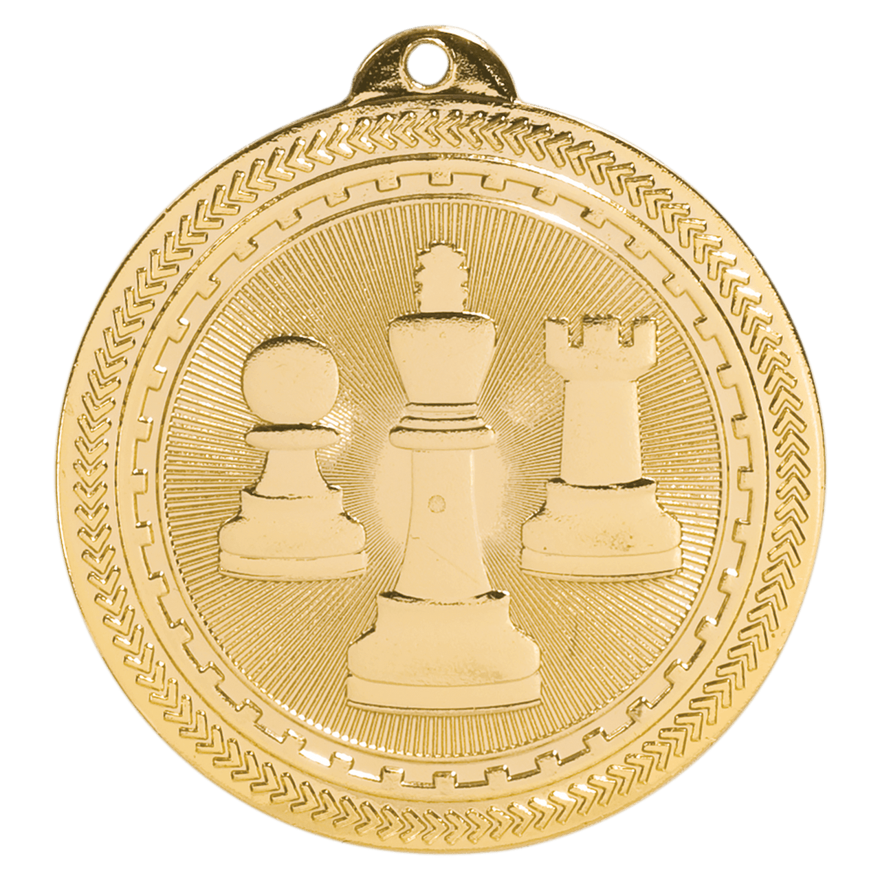 2" Bright Gold Chess Laserable BriteLazer Medal