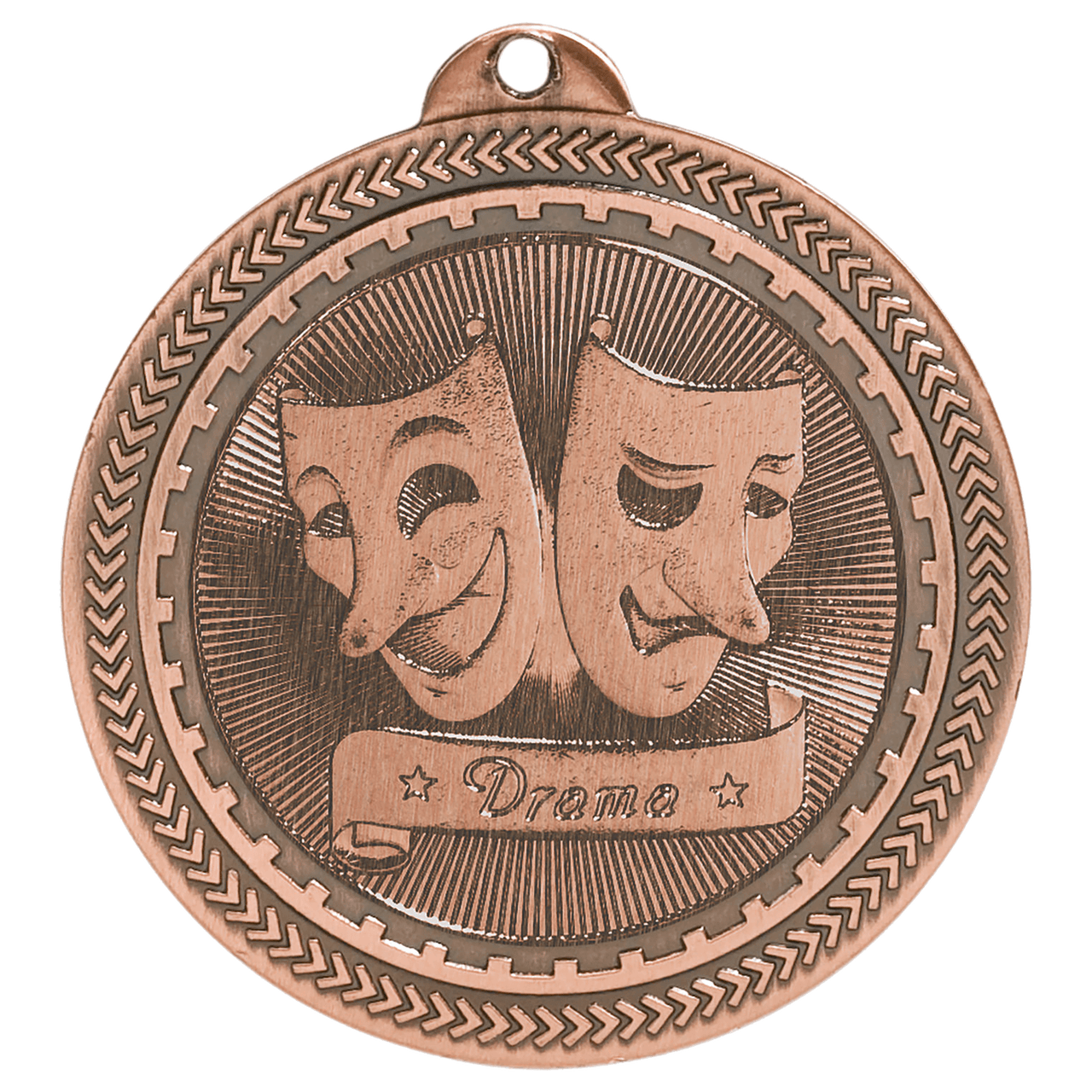 2" Bright Gold Drama Laserable BriteLazer Medal