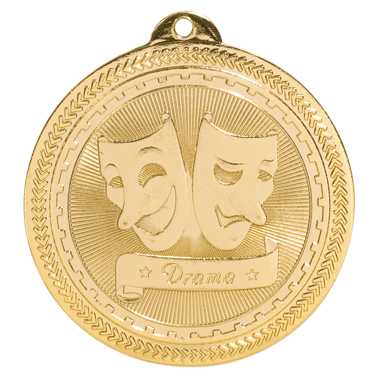 2" Bright Gold Drama Laserable BriteLazer Medal