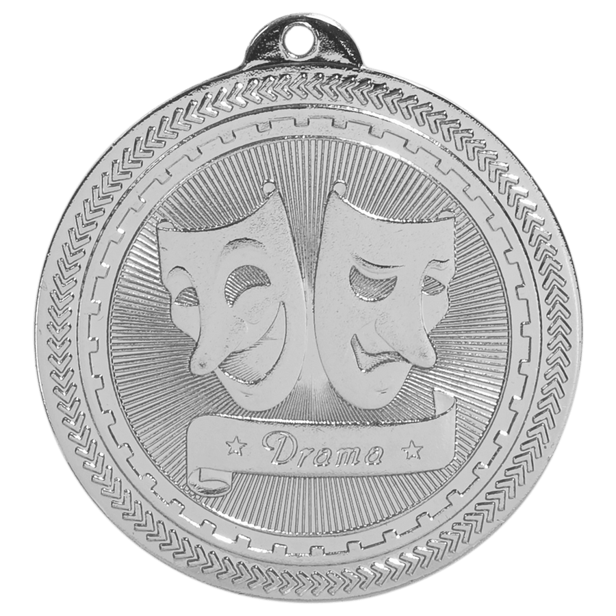 2" Bright Gold Drama Laserable BriteLazer Medal