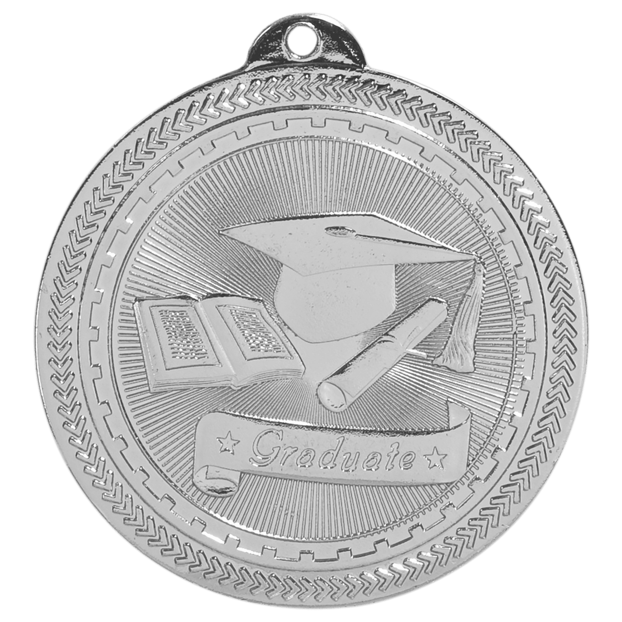 2" Bright Gold Graduate Laserable BriteLazer Medal