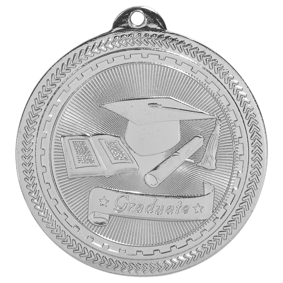2" Bright Gold Graduate Laserable BriteLazer Medal