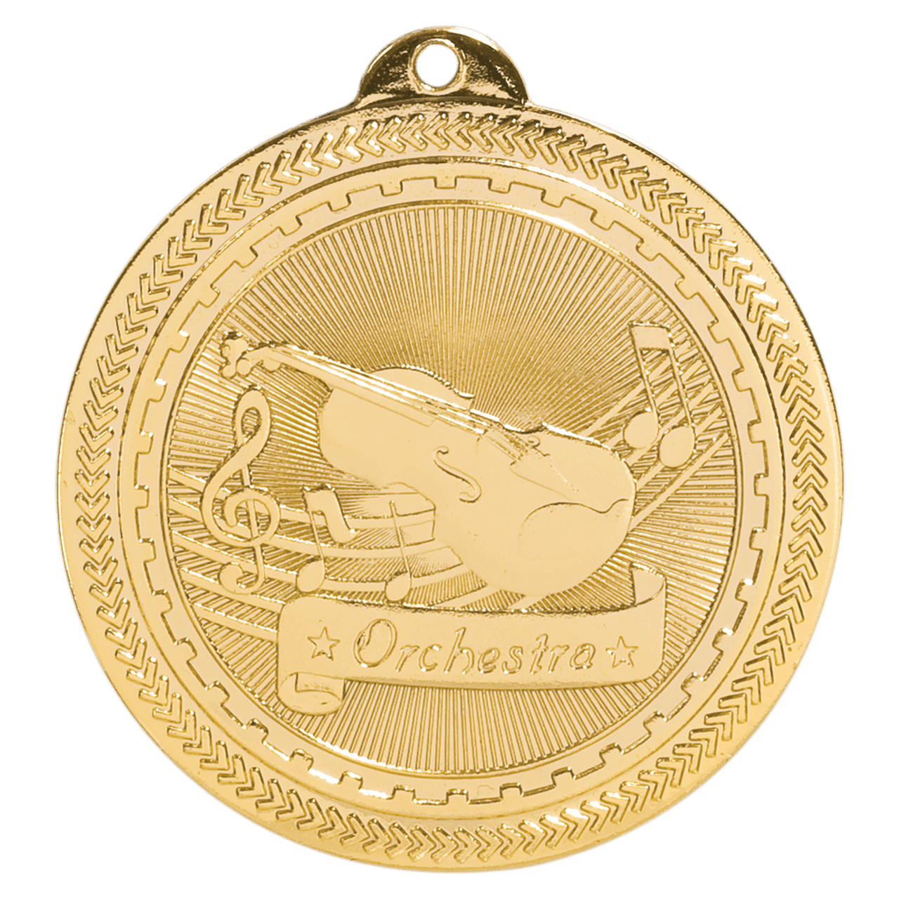 2" Bright Gold Orchestra Laserable BriteLazer Medal