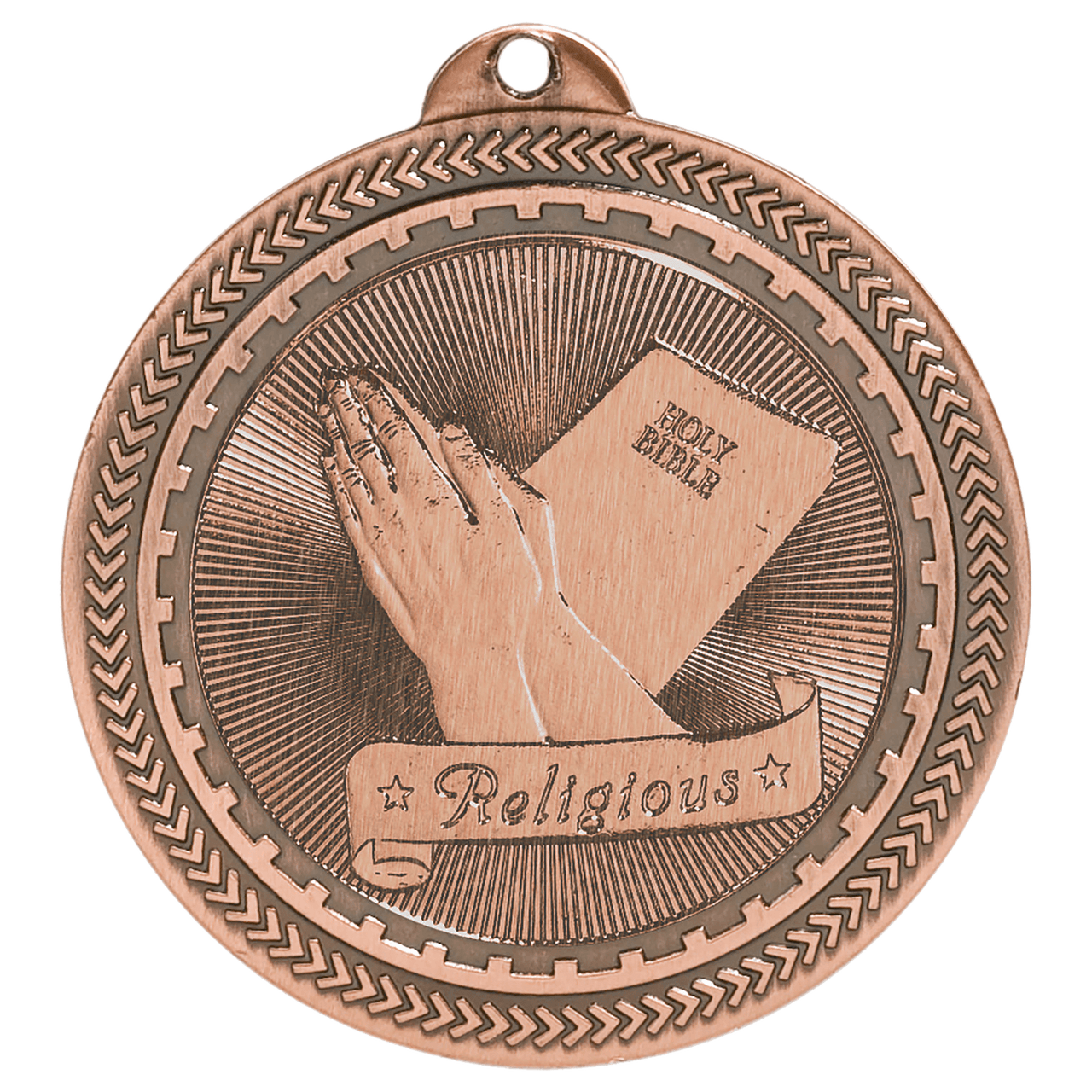 2" Bright Gold Religious Laserable BriteLazer Medal
