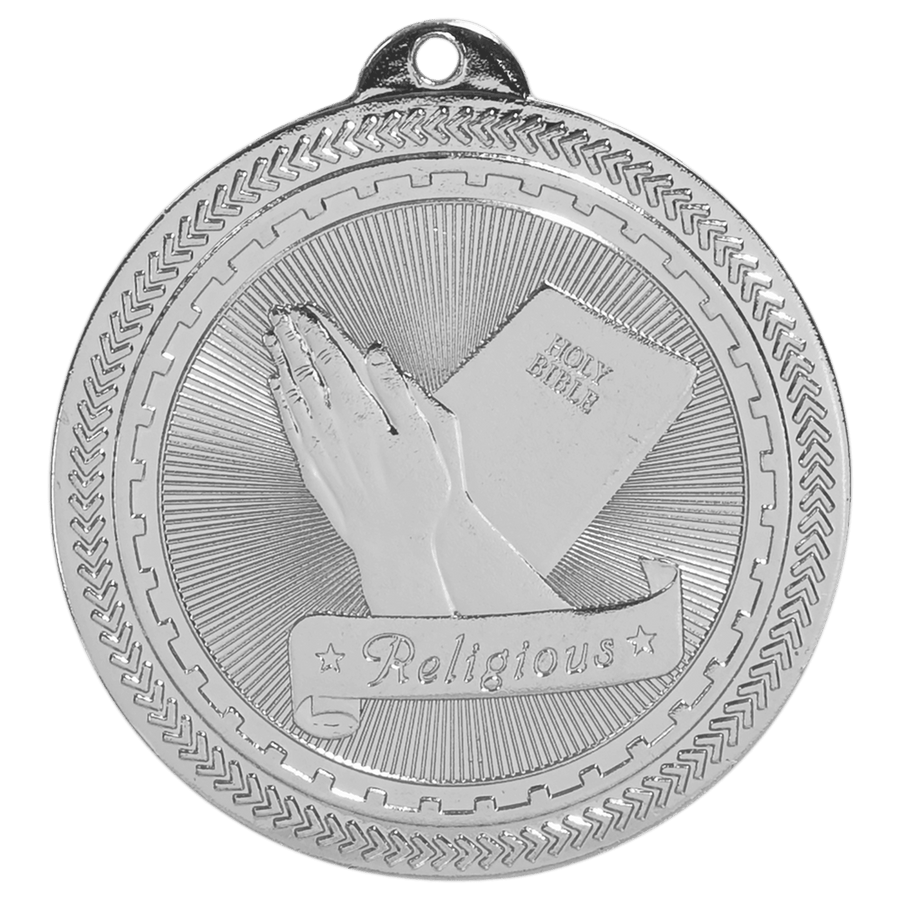 2" Bright Gold Religious Laserable BriteLazer Medal