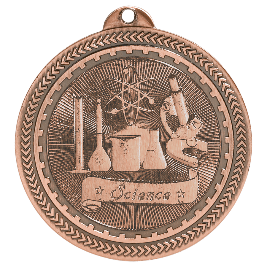 2" Antique Bronze Science Laserable BriteLazer Medal