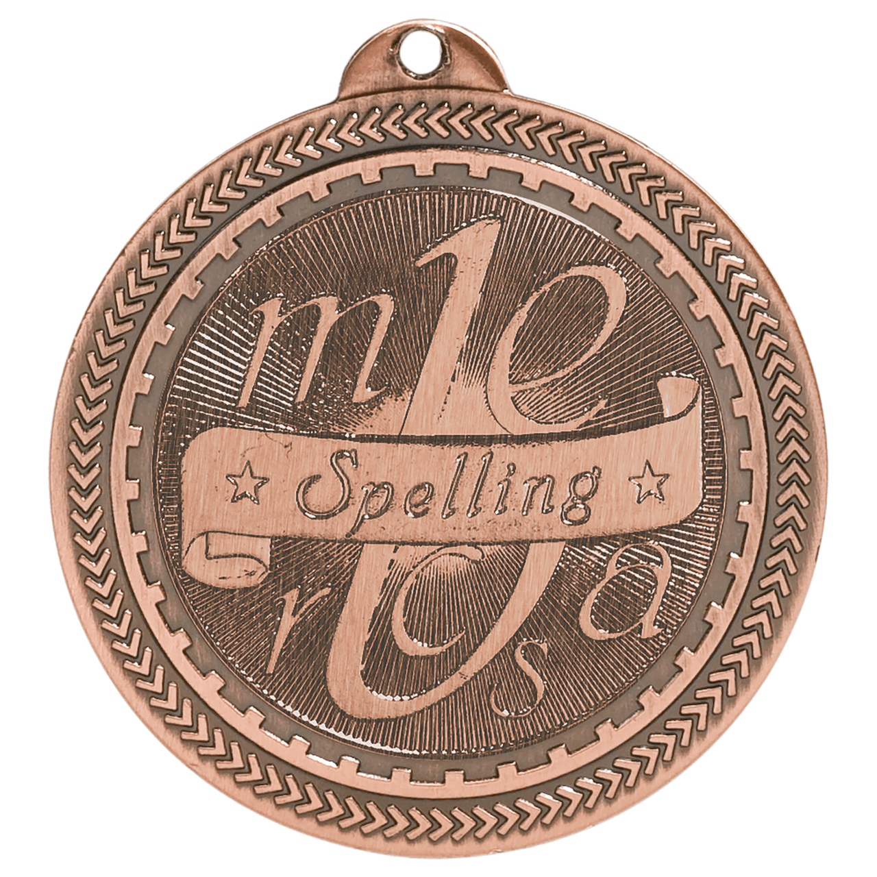 2" Bright Gold Spelling Laserable BriteLazer Medal